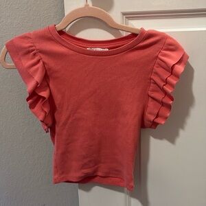 Zara top with ruffle sleeves!